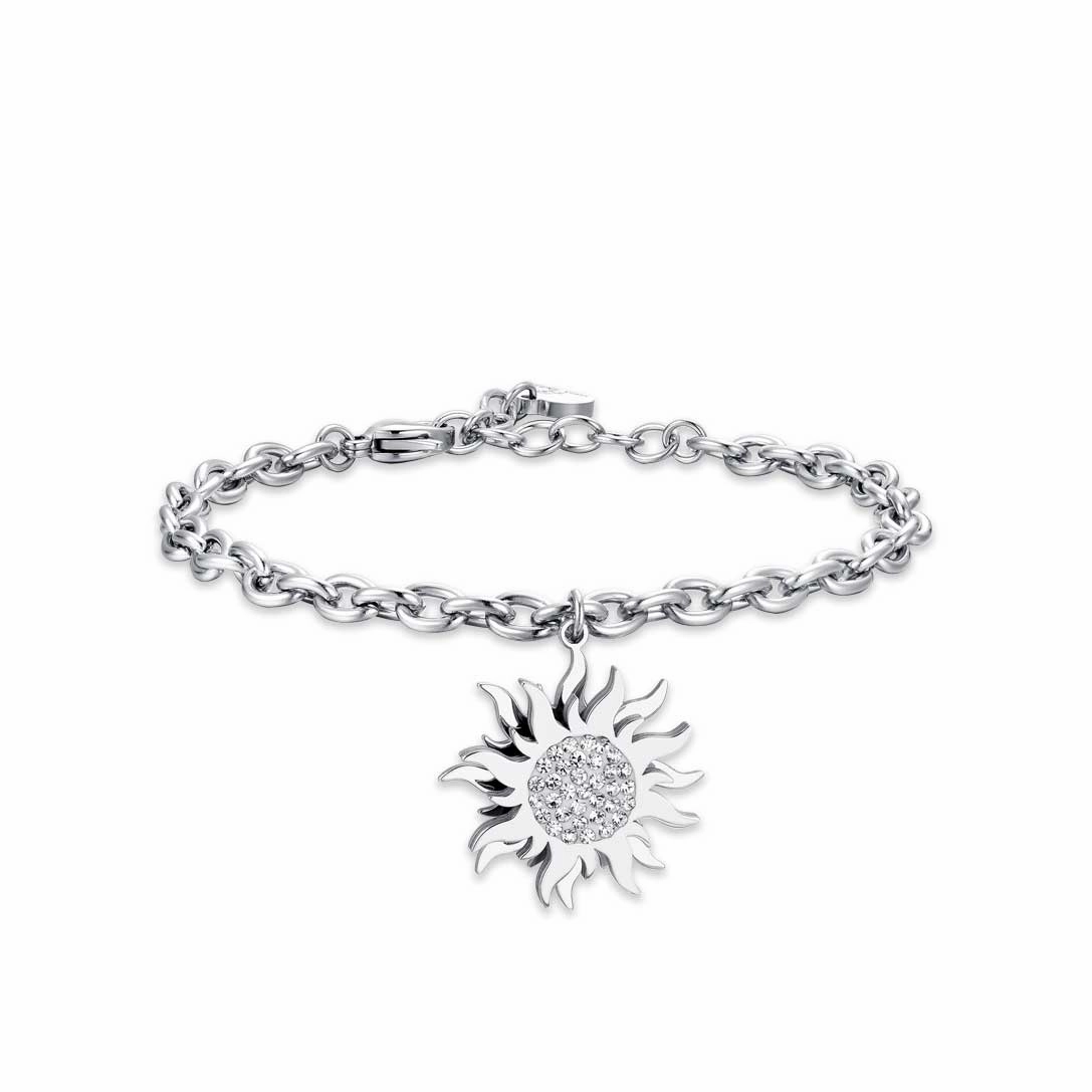 Luca Barra Ladies Steel Bracelet with Spinning Sun fashion-jewelry  
