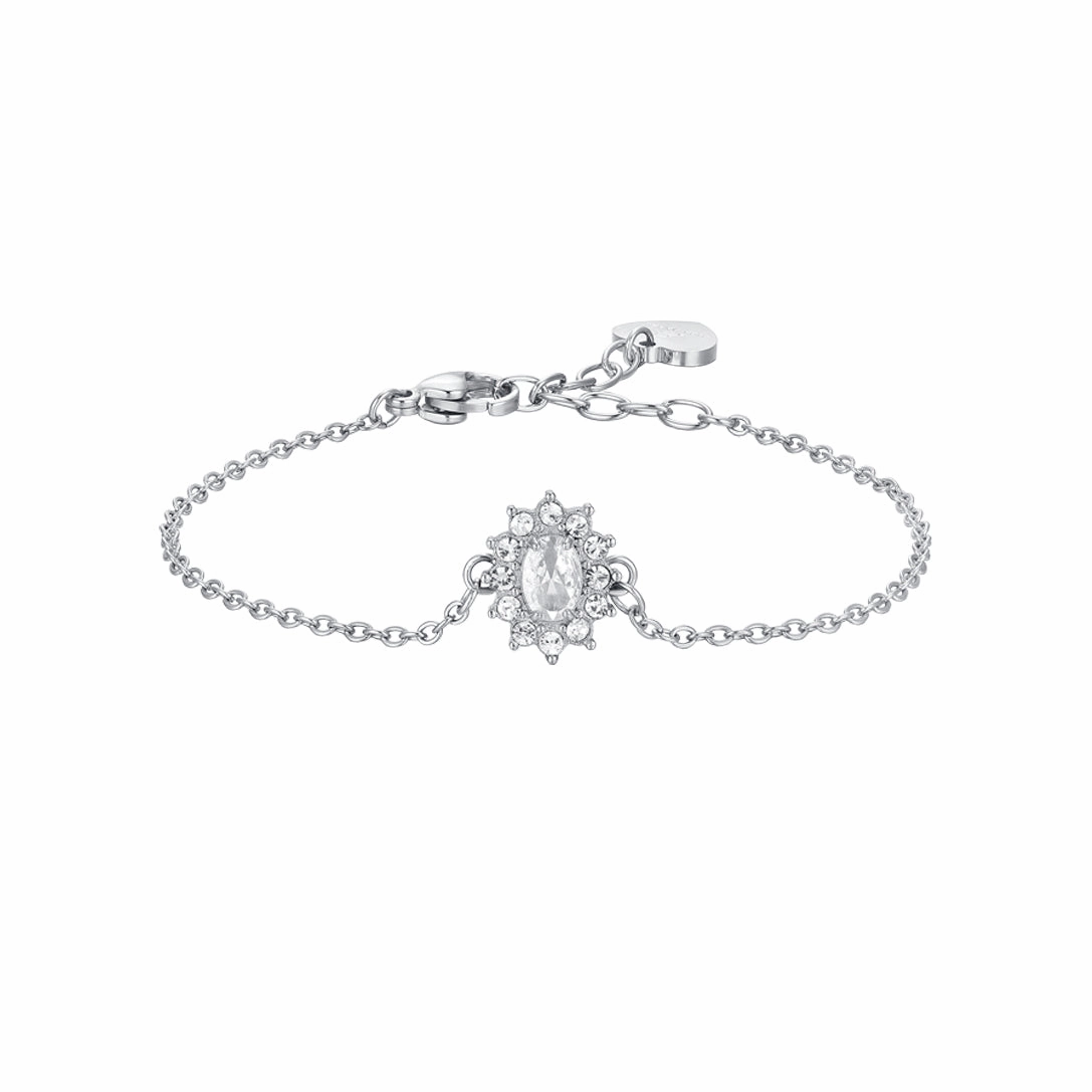 Luca Barra Ladies Steel Bracelet with White Crystal and Zirconia fashion-jewelry  