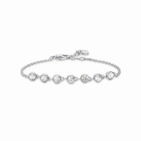Luca Barra Ladies Steel Bracelet with White Crystals fashion-jewelry  