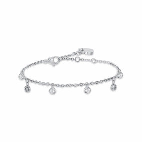 Luca Barra Ladies Steel Bracelet with White Crystals fashion-jewelry  