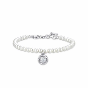 Luca Barra Ladies Steel Bracelet with White Pearls and White Zirconia fashion-jewelry  