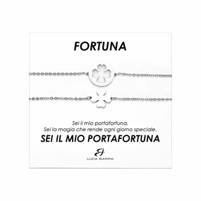 Luca Barra Ladies Steel Bracelets with Four-Leaf Clovers fashion-jewelry  