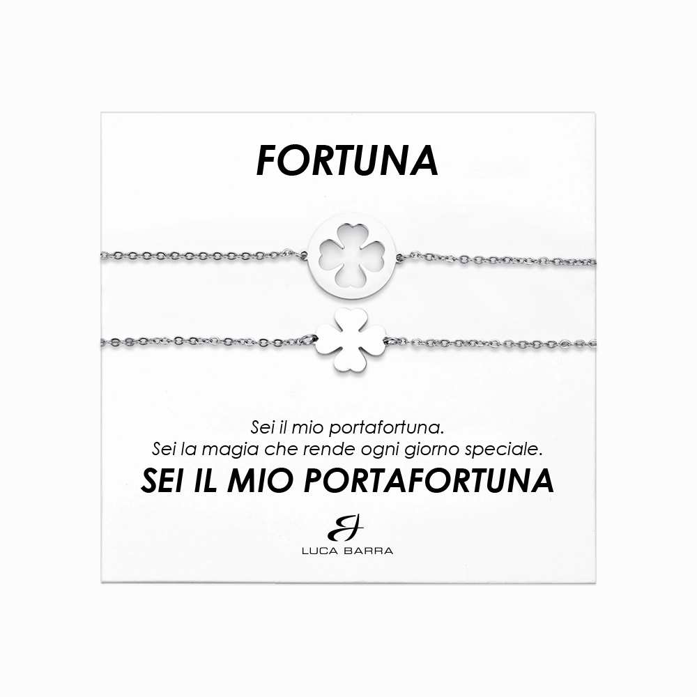 Luca Barra Ladies Steel Bracelets with Four-Leaf Clovers fashion-jewelry  