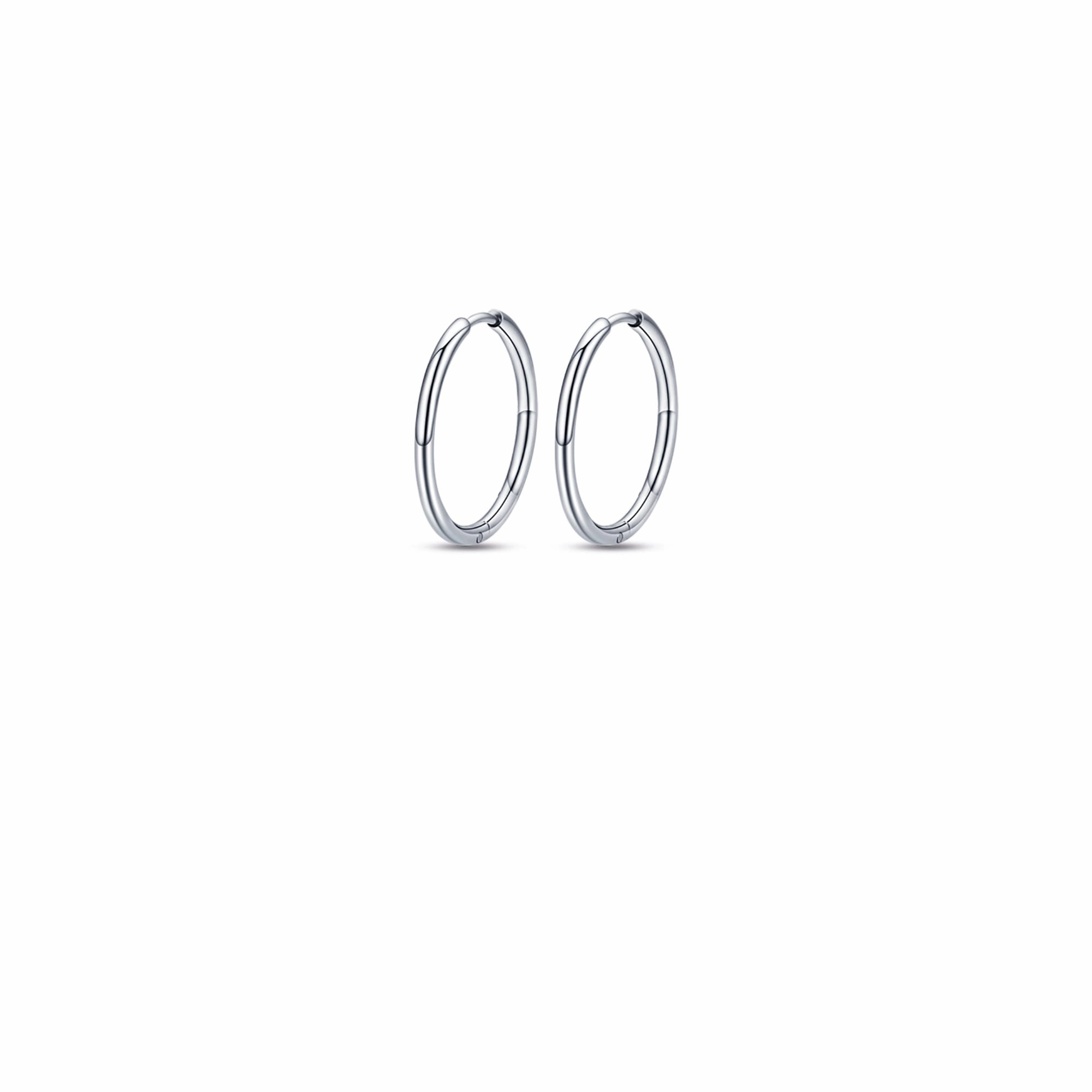 Luca Barra Ladies Steel Circle Earrings 24mm 