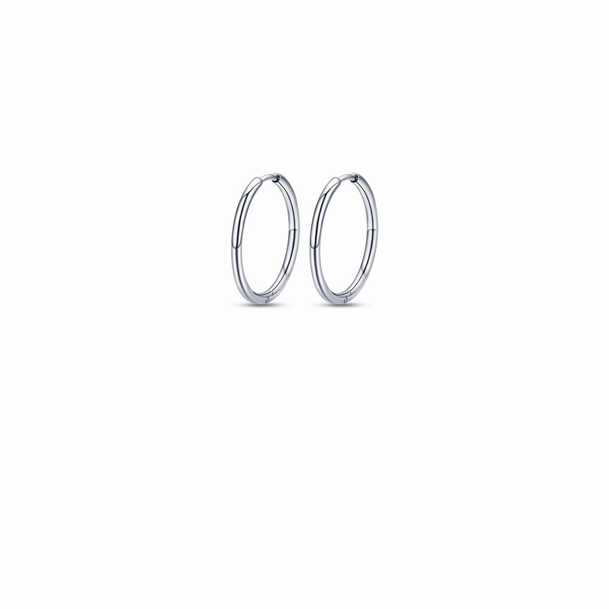 Luca Barra Ladies Steel Circle Earrings 24mm fashion-jewelry  