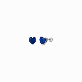 Luca Barra Ladies Steel Earrings With Blue Crystal Hearts fashion-jewelry  