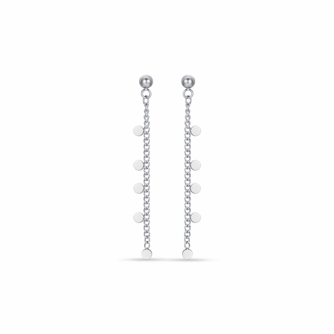 Luca Barra Ladies Steel Earrings with Circles 