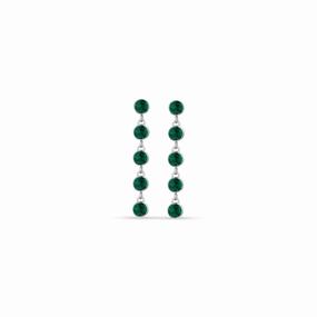 Luca Barra Ladies steel earrings with green crystals fashion-jewelry  