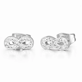 Luca Barra Ladies Steel Earrings with Infinity and Crystals fashion-jewelry  
