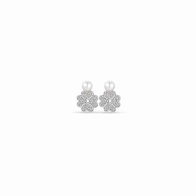 Luca Barra Ladies Steel Earrings With Pearl And Court Leaf fashion-jewelry  