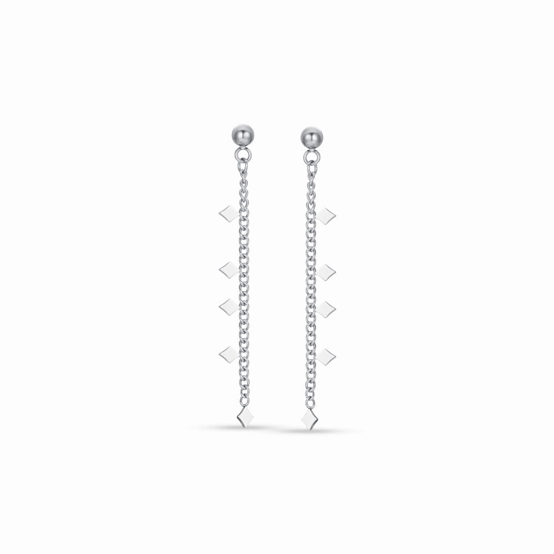 Luca Barra Ladies Steel Earrings with Rhombus 