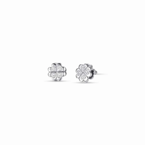 Luca Barra Ladies steel earrings with rotating four-leaf clover fashion-jewelry  