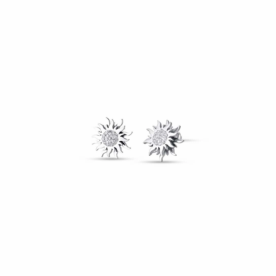 Luca Barra Ladies Steel Earrings with Rotating Sun fashion-jewelry  