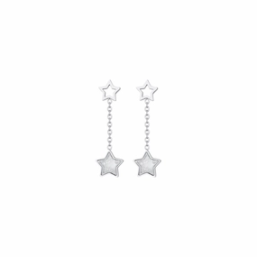 Luca Barra Ladies Steel Earrings with Stars and Zirconia fashion-jewelry  