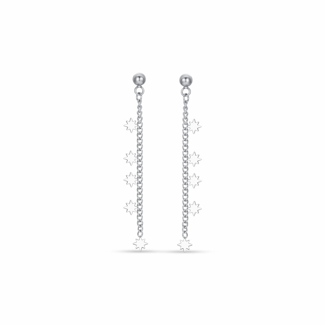 Luca Barra Ladies Steel Earrings With Stars Of Sissi 