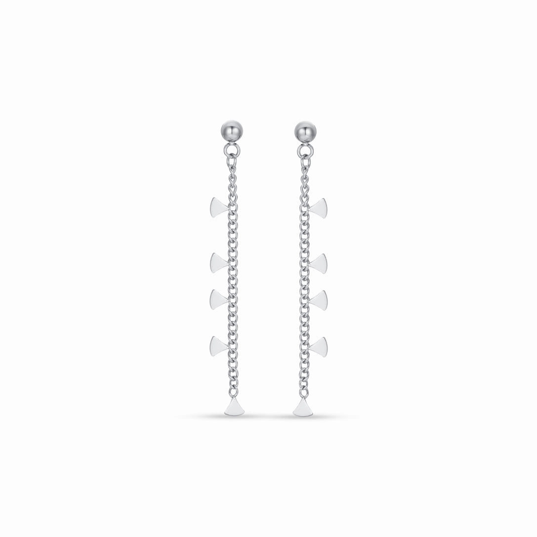 Luca Barra Ladies Steel Earrings with Triangles fashion-jewelry  