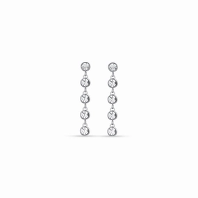 Luca Barra Ladies steel earrings with White crystals fashion-jewelry  
