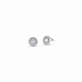 Luca Barra Ladies steel earrings with white zircons fashion-jewelry  
