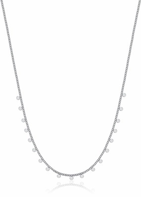 Luca Barra Ladies Steel Necklace With Circles fashion-jewelry  