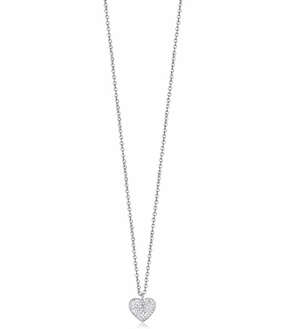 Luca Barra Ladies Steel Necklace With Heart And White Crystals fashion-jewelry  