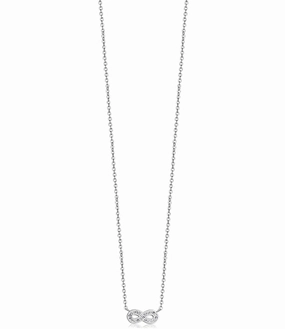 Luca Barra Ladies Steel Necklace with Infinity and White Crystals fashion-jewelry  