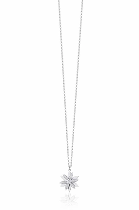 Luca Barra Ladies Steel Necklace with Rotating Flower of Life fashion-jewelry  