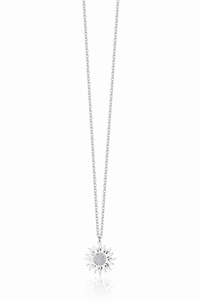 Luca Barra Ladies Steel Necklace with Rotating Sun fashion-jewelry  