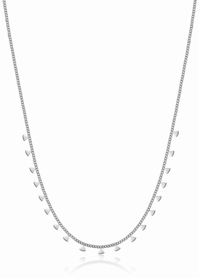 Luca Barra Ladies Steel Necklace With Triangles fashion-jewelry  