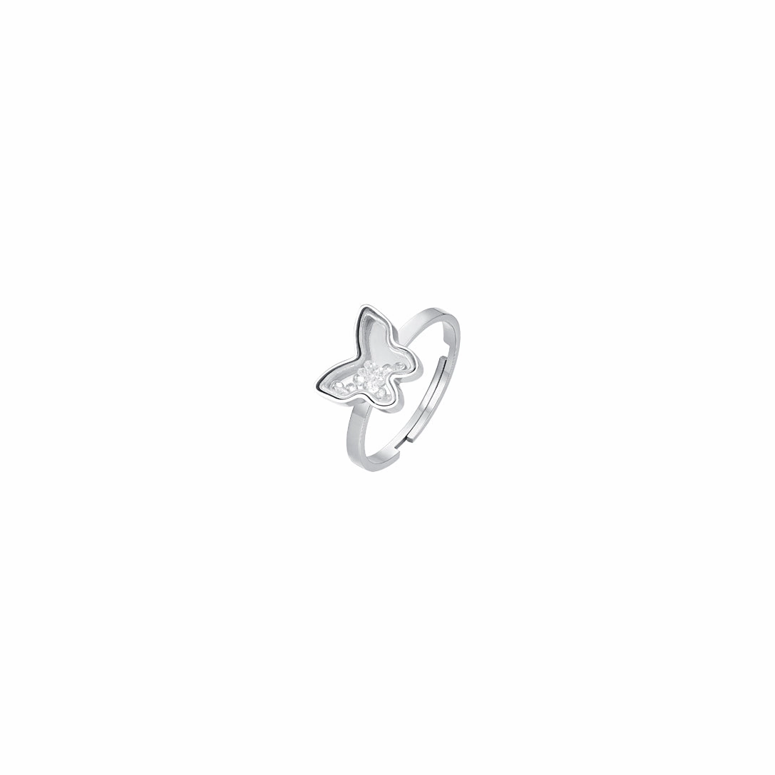 Luca Barra Ladies Steel Ring with Butterfly and Zirconia fashion-jewelry  