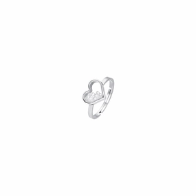 Luca Barra Ladies Steel Ring with Hearts and Zirconia fashion-jewelry  