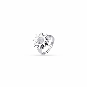 Luca Barra Ladies Steel Ring with Spinning Sun fashion-jewelry  