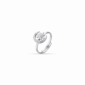 Luca Barra Ladies Steel Ring with Star and Moon fashion-jewelry  