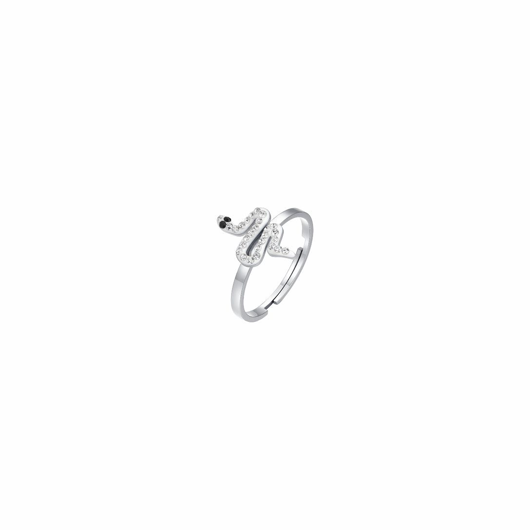 Luca Barra Ladies Steel Snake And Crystals Ring? fashion-jewelry  