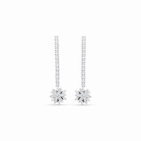 Luca Barra Ladies steel tennis earrings with rotating flower of life fashion-jewelry  