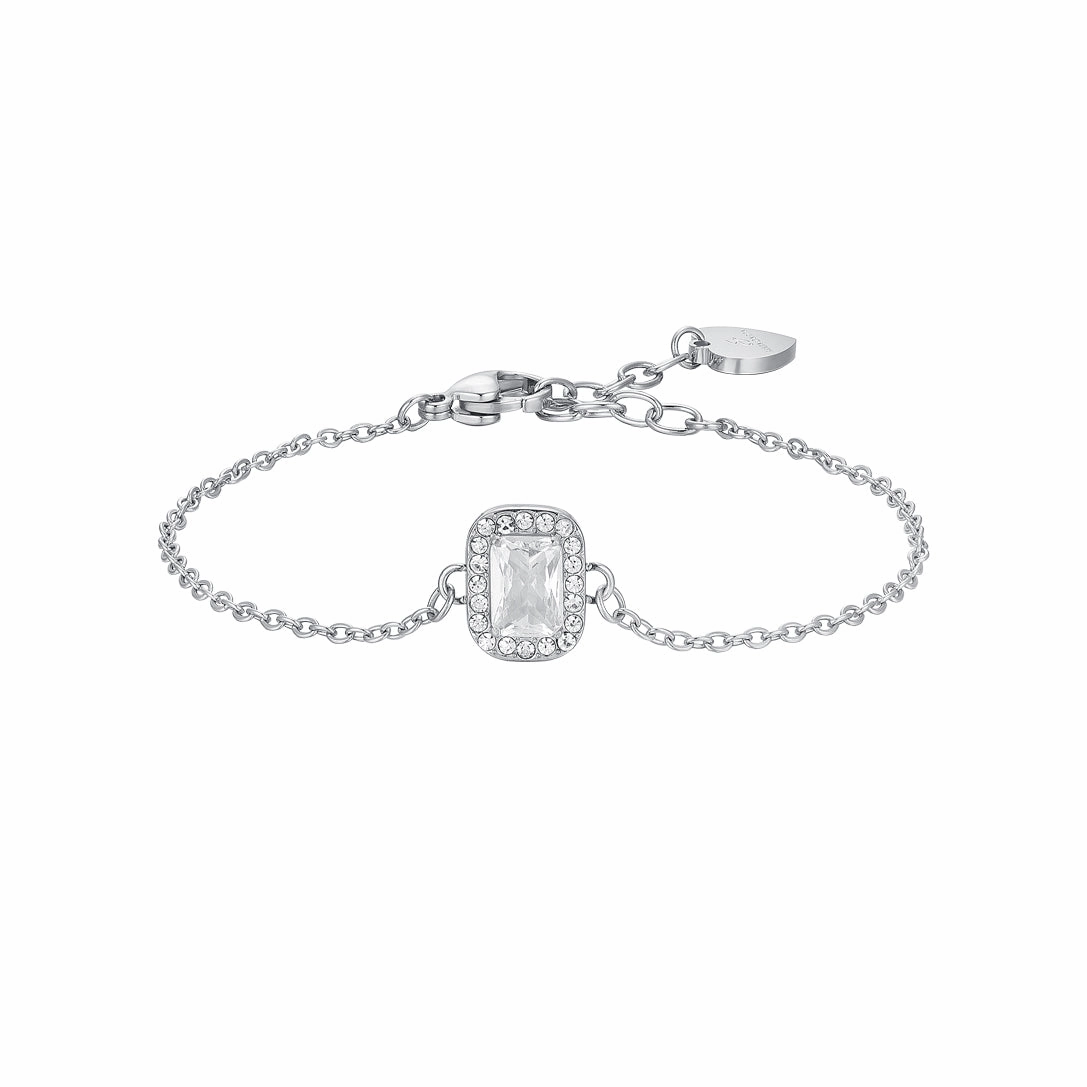 Luca Barra Ladies Tennis Bracelet in Stainless Steel with Crystals and Zirconia fashion-jewelry  