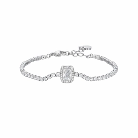 Luca Barra Ladies Tennis Bracelet in Steel with Crystal and Zirconia fashion-jewelry  