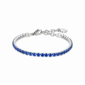 Luca Barra Ladies Tennis Bracelet with Blue Crystals fashion-jewelry  
