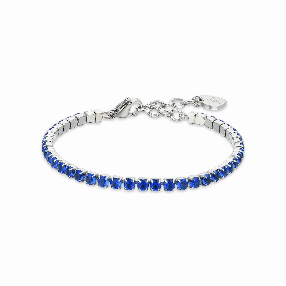 Luca Barra Ladies Tennis Bracelet with Blue Crystals fashion-jewelry  