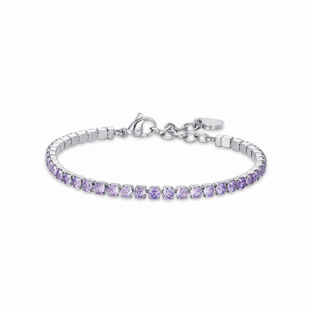 Luca Barra Ladies Tennis Bracelet with Purple Crystals fashion-jewelry  