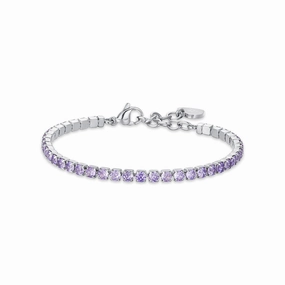 Luca Barra Ladies Tennis Bracelet with Purple Crystals fashion-jewelry  
