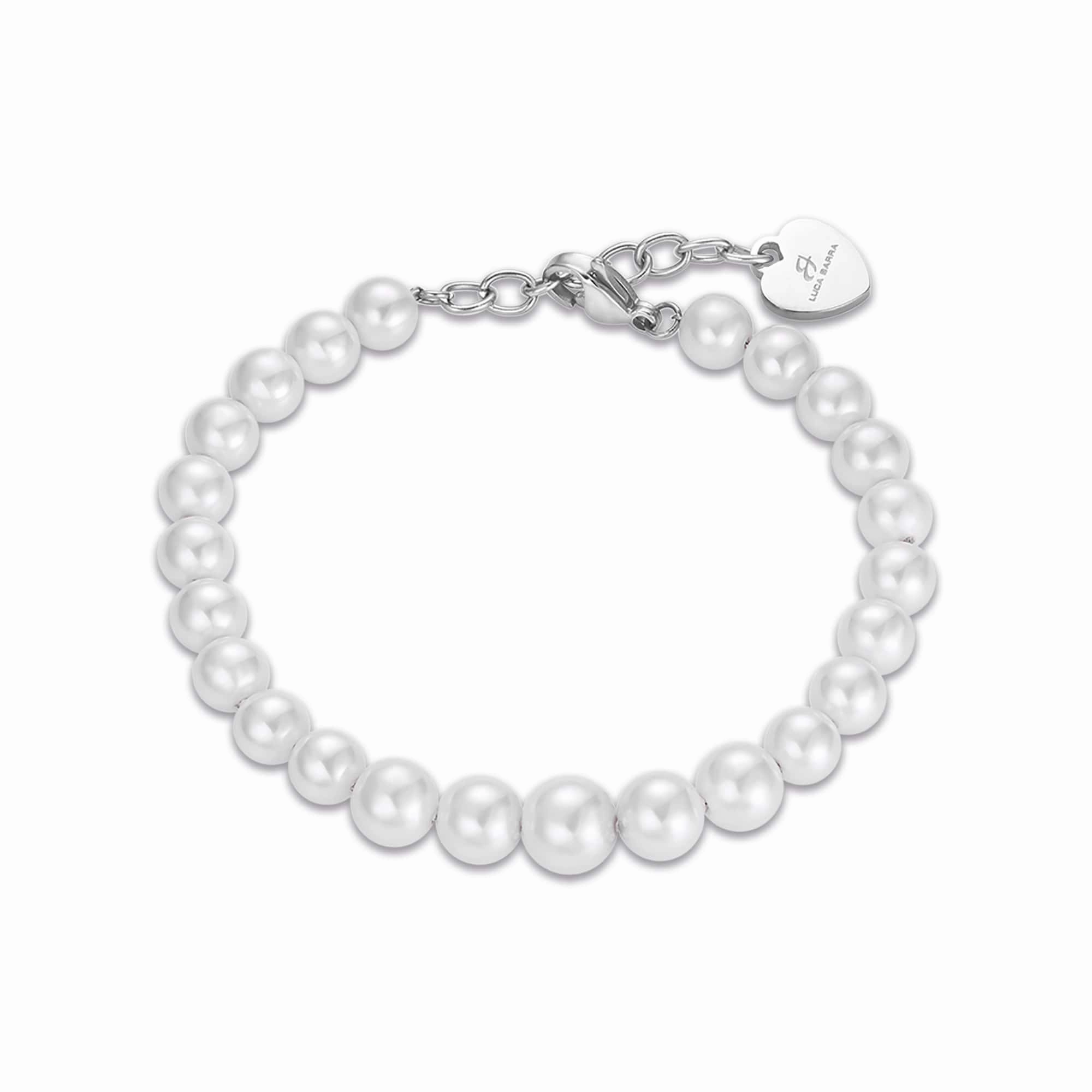 Luca Barra Ladies White Pearl Bracelet fashion-jewelry  