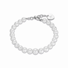 Luca Barra Ladies White Pearl Bracelet fashion-jewelry  