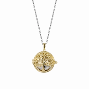 Luca Barra Necklace Calling Angels In Steel With Tree Of Life In Ip Gold Metal fashion-jewelry  