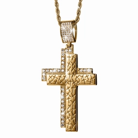 Luxe Double Cross Pendant 
