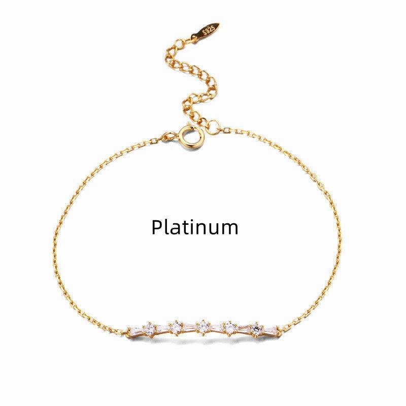 Luxurious And Cool Sterling Silver Gold-plated Bracelet