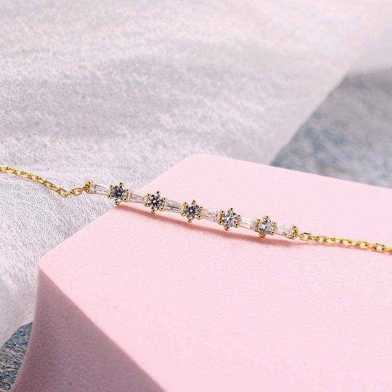 Luxurious And Cool Sterling Silver Gold-plated Bracelet