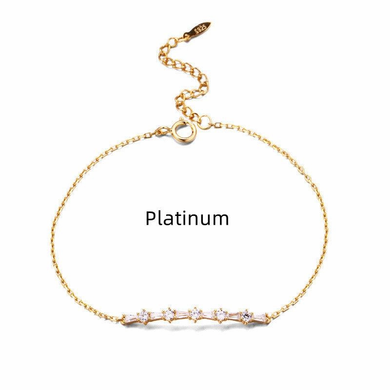 Luxurious And Cool Sterling Silver Gold-plated Bracelet