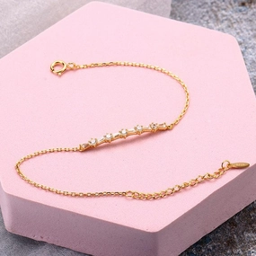 Luxurious And Cool Sterling Silver Gold-plated Bracelet 