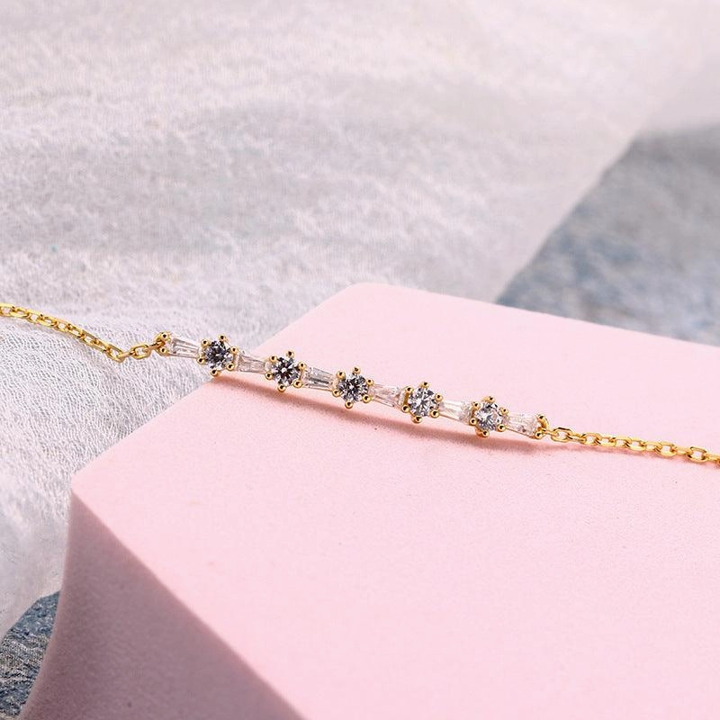 Luxurious And Cool Sterling Silver Gold-plated Bracelet