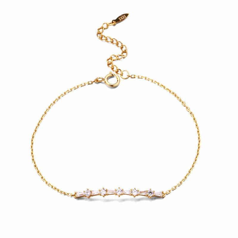 Luxurious And Cool Sterling Silver Gold-plated Bracelet